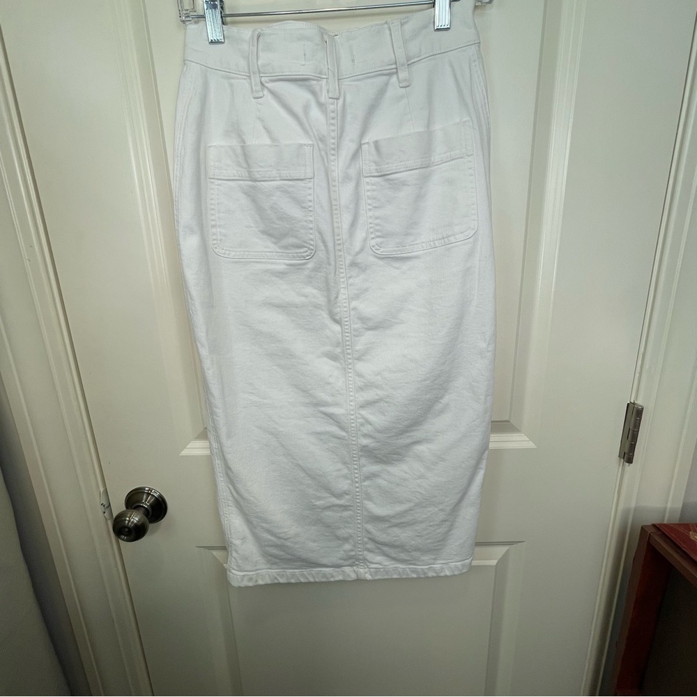 Madewell White High-Slit Jean Skirt 27 - Picture 8 of 17